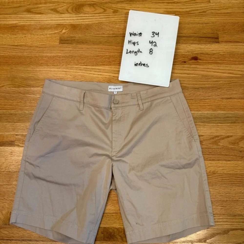 Bluemint Gordon II Chino Shorts Khaki Casual Flat Front‎ Size 34